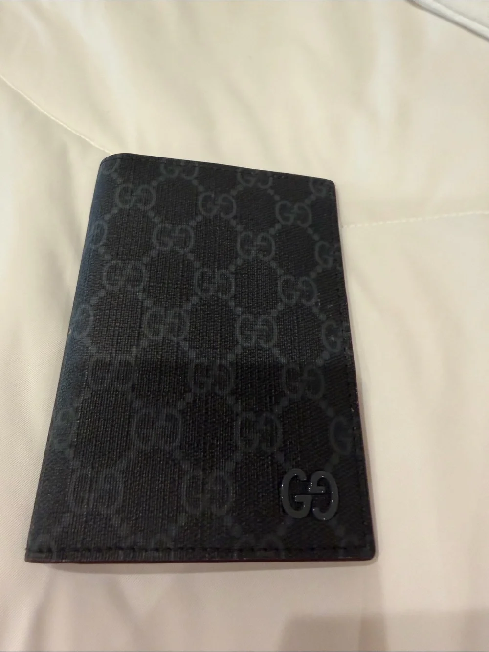 Gucci GG Supreme Black Passport Case Interlocking G Men’s Wallet